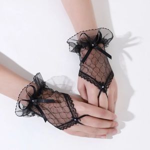 Bow Decor Lace Gloves